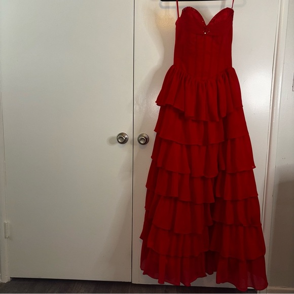 BERLINNOVA Red Tiered Corset Dress - Picture 14 of 14